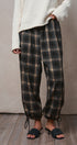 Plaid Flannel Elastic Waist Jogger Pants in BLACK - Women's Pants | Urban Daizy