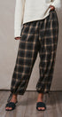 Plaid Flannel Elastic Waist Jogger Pants in BLACK - Women's Pants | Urban Daizy