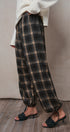 Plaid Flannel Elastic Waist Jogger Pants in BLACK - Women's Pants | Urban Daizy