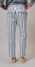 Navy Stripe Cropped Wide Leg Trousers in IVORY NAVY - Women's Pants | Urban Daizy