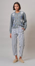 Navy Stripe Cropped Wide Leg Trousers - Women's Pants | Urban Daizy