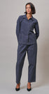 Elastic Waist Contrast Stitch Woven Pants in NAVY - Women's Pants | Urban Daizy