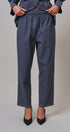 Elastic Waist Contrast Stitch Woven Pants in NAVY - Women's Pants | Urban Daizy