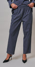 Elastic Waist Contrast Stitch Woven Pants in NAVY - Women's Pants | Urban Daizy