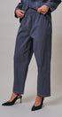 Elastic Waist Contrast Stitch Woven Pants in NAVY - Women's Pants | Urban Daizy