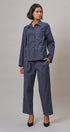 Elastic Waist Contrast Stitch Woven Pants in NAVY - Women's Pants | Urban Daizy