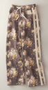 Floral Print Side Stripe Wide Leg Pants in BROWN - Women's Pants | Urban Daizy
