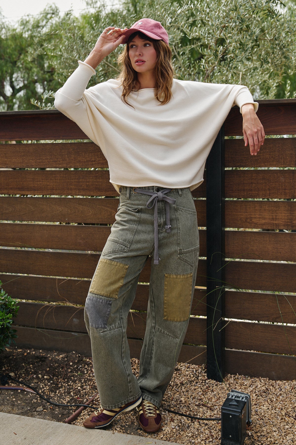 Field Note Patchwork Denim Pants in VINTAGE GREEN - Women's Pants | Urban Daizy