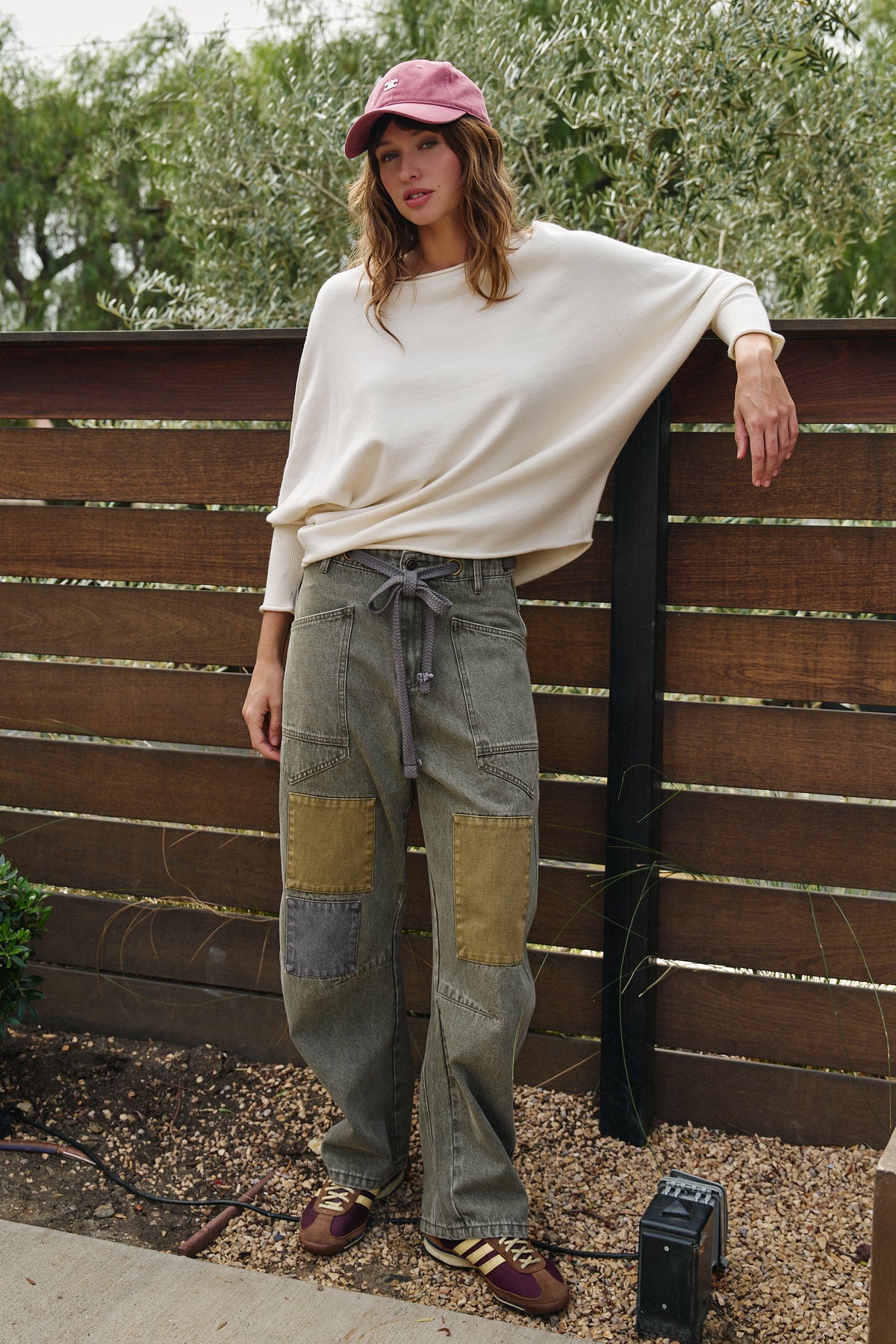 Field Note Patchwork Denim Pants in VINTAGE GREEN - Women's Pants | Urban Daizy