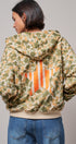 Camo Print Zip-Up Hoodie in CAMO - Women's Shorts | Urban Daizy