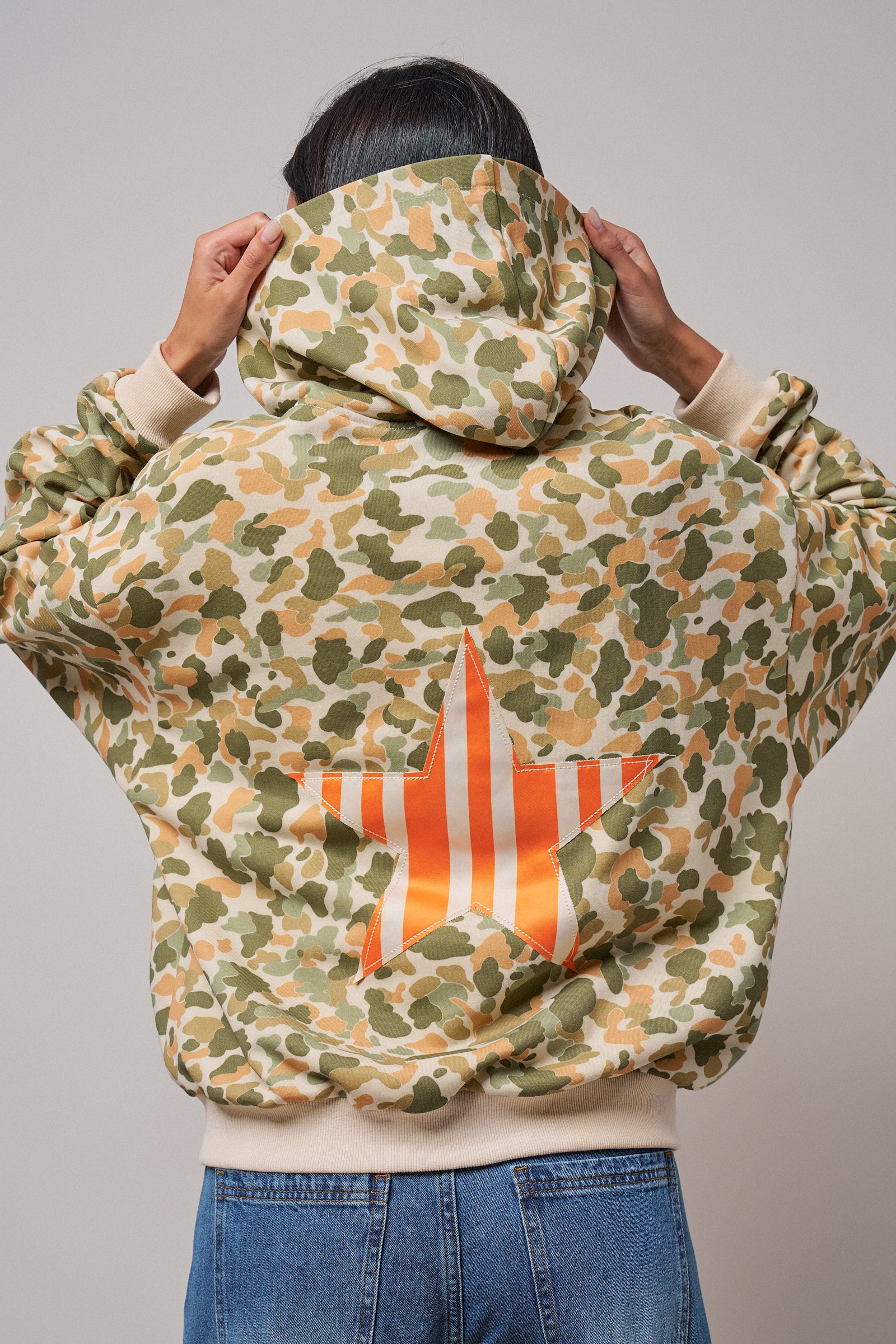 Camo Print Zip-Up Hoodie in CAMO - Women's Shorts | Urban Daizy