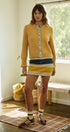 Rugby Stripe Denim Mini Skirt in NAVY - Women's Skirts | Urban Daizy