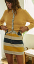 Rugby Stripe Denim Mini Skirt in NAVY - Women's Skirts | Urban Daizy