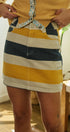 Rugby Stripe Denim Mini Skirt in NAVY - Women's Skirts | Urban Daizy