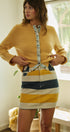 Rugby Stripe Denim Mini Skirt in NAVY - Women's Skirts | Urban Daizy