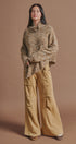 Chunky Speckled Turtleneck Poncho Sweater in BROWN - Women's Sweaters | Urban Daizy