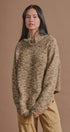 Chunky Speckled Turtleneck Poncho Sweater in BROWN - Women's Sweaters | Urban Daizy