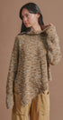Chunky Speckled Turtleneck Poncho Sweater in BROWN - Women's Sweaters | Urban Daizy