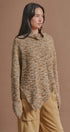 Chunky Speckled Turtleneck Poncho Sweater in BROWN - Women's Sweaters | Urban Daizy