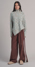 Chunky Speckled Turtleneck Poncho Sweater in BLUE - Women's Sweaters | Urban Daizy