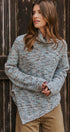 Chunky Speckled Turtleneck Poncho Sweater in BLUE - Women's Sweaters | Urban Daizy