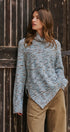 Chunky Speckled Turtleneck Poncho Sweater in BLUE - Women's Sweaters | Urban Daizy