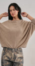 Dolman Sleeve Boat Neck Knit Top in MOCHA - Women's Sweaters | Urban Daizy