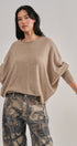 Dolman Sleeve Boat Neck Knit Top in MOCHA - Women's Sweaters | Urban Daizy