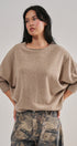 Dolman Sleeve Boat Neck Knit Top in MOCHA - Women's Sweaters | Urban Daizy