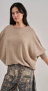 Dolman Sleeve Boat Neck Knit Top in MOCHA - Women's Sweaters | Urban Daizy