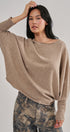 Dolman Sleeve Boat Neck Knit Top in MOCHA - Women's Sweaters | Urban Daizy