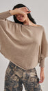 Dolman Sleeve Boat Neck Knit Top in MOCHA - Women's Sweaters | Urban Daizy
