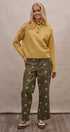 Textured Half-Button Mock Sweater in MUSTARD - Women's Sweaters | Urban Daizy
