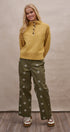Textured Half-Button Mock Sweater in MUSTARD - Women's Sweaters | Urban Daizy