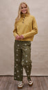 Textured Half-Button Mock Sweater in MUSTARD - Women's Sweaters | Urban Daizy