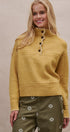 Textured Half-Button Mock Sweater in MUSTARD - Women's Sweaters | Urban Daizy