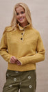 Textured Half-Button Mock Sweater in MUSTARD - Women's Sweaters | Urban Daizy