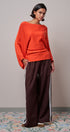 Batwing Sleeve Boat Neck Knit Top in ORANGE - Women's Sweaters | Urban Daizy