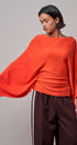 Batwing Sleeve Boat Neck Knit Top in ORANGE - Women's Sweaters | Urban Daizy