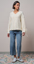 Colorful Dot Stitch V-Neck Tie Sleeve Sweater in IVORY - Women's Sweaters | Urban Daizy