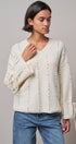 Colorful Dot Stitch V-Neck Tie Sleeve Sweater in IVORY - Women's Sweaters | Urban Daizy