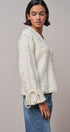 Colorful Dot Stitch V-Neck Tie Sleeve Sweater in IVORY - Women's Sweaters | Urban Daizy