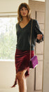 Starlit Sequin Sleeve Sweater in CHARCOAL - Women's Sweaters | Urban Daizy