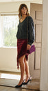 Starlit Sequin Sleeve Sweater in CHARCOAL - Women's Sweaters | Urban Daizy