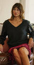 Starlit Sequin Sleeve Sweater in CHARCOAL - Women's Sweaters | Urban Daizy