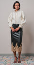 Embroidered Ruffle Neck Cotton Blouse - Women's Tops | Urban Daizy
