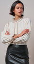 Embroidered Ruffle Neck Cotton Blouse - Women's Tops | Urban Daizy