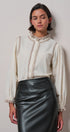 Embroidered Ruffle Neck Cotton Blouse - Women's Tops | Urban Daizy