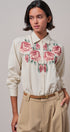 Cross-Stitch Floral Embroidered Button-Down Blouse - Women's Tops | Urban Daizy