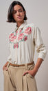 Cross-Stitch Floral Embroidered Button-Down Blouse - Women's Tops | Urban Daizy